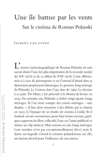Une Île Battue Par Les Vents - Sur Le Cinéma De Roman Polanski