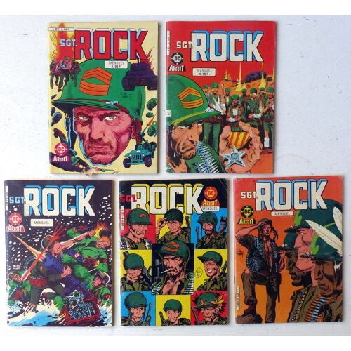 Lot De 5 N° Du Petit Format De Bandes Dessinées [Sergent] Sgt. Rock De Joe Kubert N°1-2-3-4-5 (Aredit 1986 - D.C. Comics) - Récits De Guerre