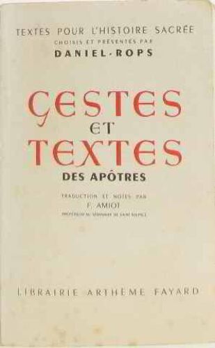 Gestes Et Textes Des Apôtres