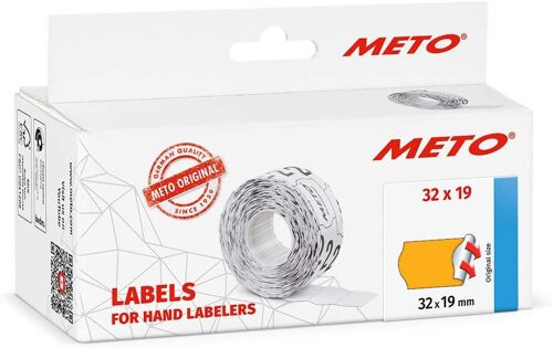 Etiquette Meto 32x19mm,Orange Fluo, Permanent 5 Rouleaux (30007362)
