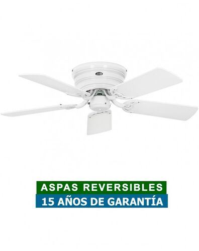 Ventilateur de plafond, Classic Flat, 103 Cm, Ultra plat, silencieux, pales Blanches - gris clair et laqué blanc, CASAFAN