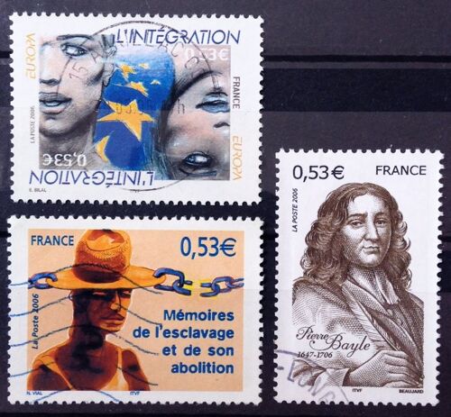 Pierre Bayle 0,53 (N° 3901) + L'intégration 0,53 (N° 3902) + Mémoires De L'esclavage Et De Son Abolition 0,53 (N° 3903) Obl - France Année 2006 - Brn83 - N30575
