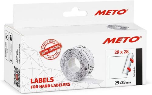 Etiquette Meto 29x28mm,Blanc, Permanent 5 Rouleaux (30007372)