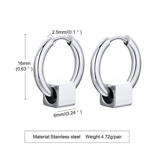 Boucles D'oreilles Huggie À Charnière De Couleurs Assorties Avec Perle Captive Septum Et Lèvre En Acier Inoxydable Pour Femmes Et Hommes