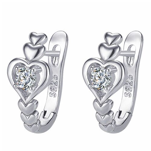 Xiyanike ¿ Boucles D'oreilles Ajourées En Zircon Pour Femme, Couleur Argent, Coeur D'amour, Breloque, Mode, Bijoux Créatifs, Exquis, Couple