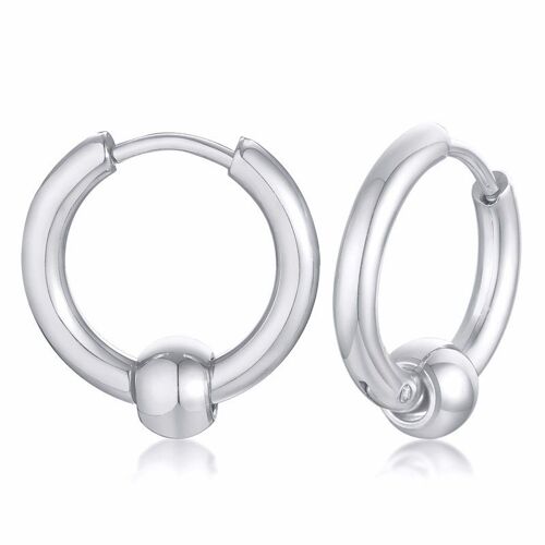 Boucles D'oreilles Huggie À Charnière De Couleurs Assorties Avec Perle Captive Septum Et Lèvre En Acier Inoxydable Pour Femmes Et Hommes
