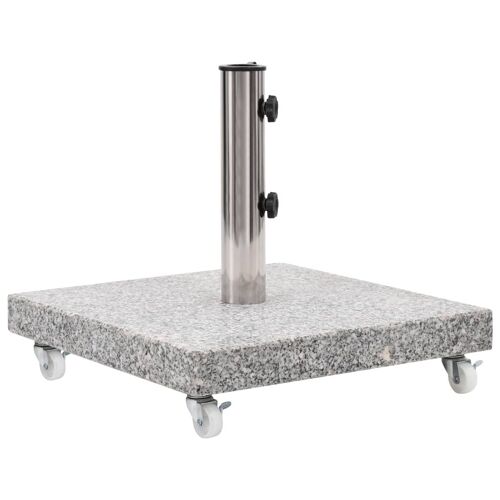 Vidaxl Socle De Parasol Granite 30 Kg Carré Gris