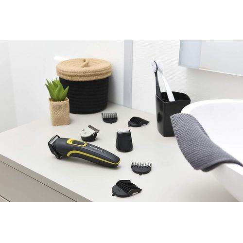 Tondeuse Multifonction 2 En 1 Barbe Cheveux Avec Ou Sans Fil Et 8 Accessoires Jaune Noir