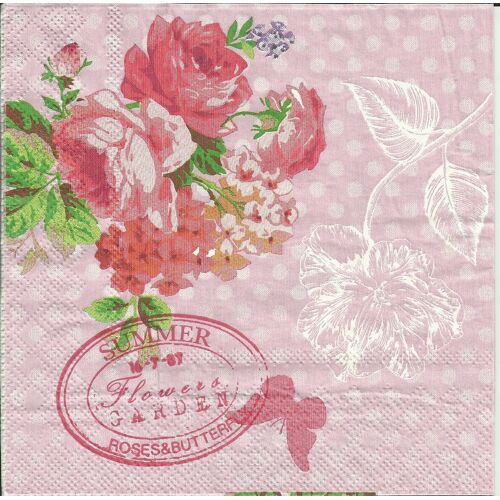 Lot De 2 Serviettes Déco Papier: Flowers Garden