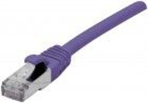 deXlan - Cordon de raccordement - RJ-45 (M) pour RJ-45 (M) - 5 m - SFTP, PiMF - CAT 6a - sans halogène, moulé, sans crochet - violet