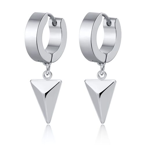 Vnox-Boucles D'oreilles Créoles Géométriques En Acier Inoxydable Pour Hommes, Boucles D'oreilles Cône Triangulaire, Bijoux D'oreille En Métal Minimaliste, Punk Rock