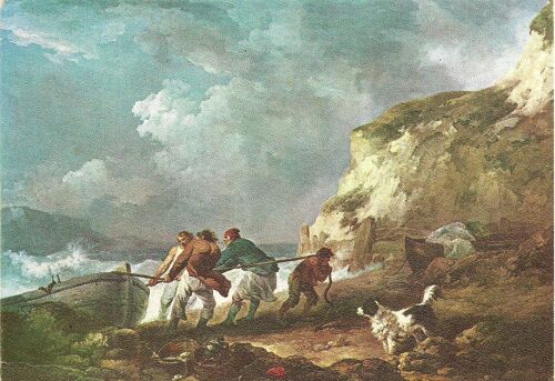 George Morland - Pescatori Che Tirano La Barca A Riva - Edizioni Artistiche Zauli Roma