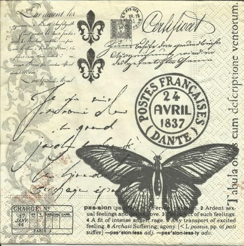 Lot De 2 Serviettes Déco Papier: Postes Françaises 24 Avril 1837