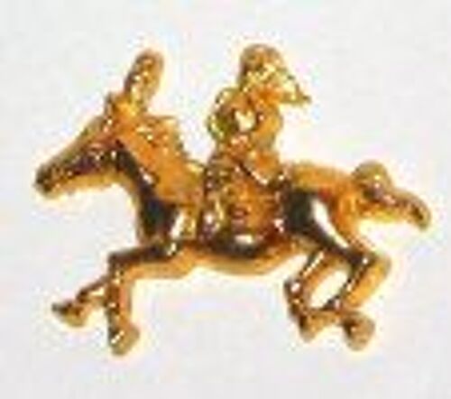 Fève Métal Doré :  Série Cirque = Une Écuyère Sur Son Cheval