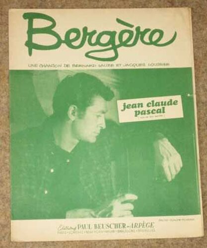 Bergère Partition Musicale Jean Claude Pascal 1964 Valse