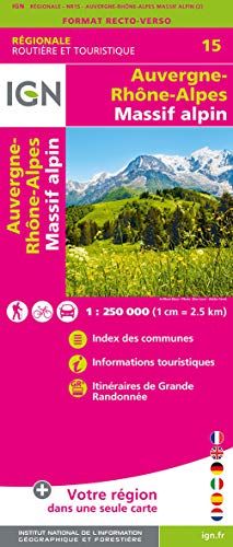 Nr15 Auvergne Rhône-Alpes (Massif Alpin) Recto/Verso 1:250 000