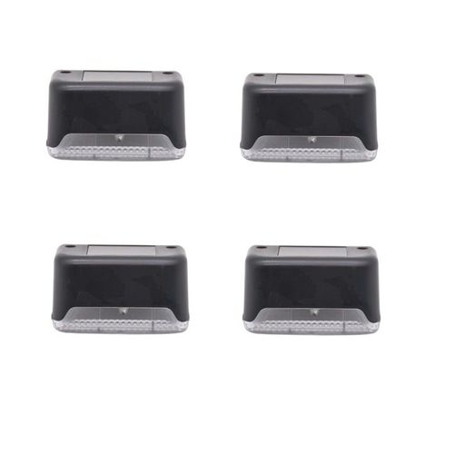 Lot De 4 Lampes Solaires Chaudes À Allumage Automatique Pour Les Cours, Les Clôtures, Les Balustrades Et Les Marches Le Noir