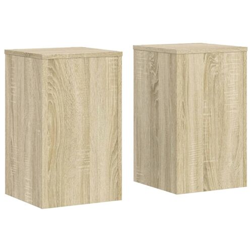 Supports Pour Plantes Meuble Fleurs Lot De 2 Sonoma Bois D'ingénierie Marron Helloshop26 02_0045345