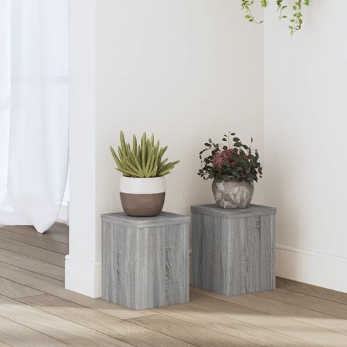 Vidaxl Supports Pour Plantes 2 Pcs Sonoma Gris Bois D'ingénierie