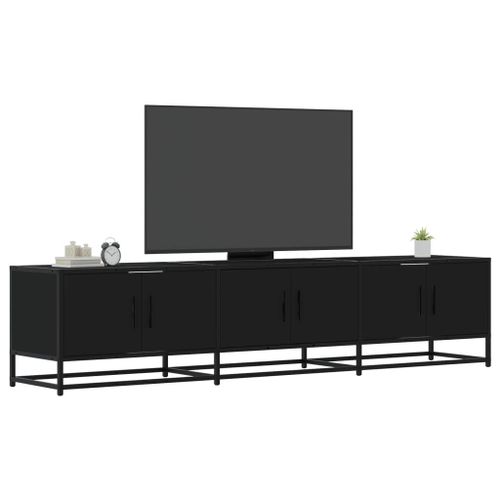 Vidaxl Meuble Tv Noir 180x35x41 Cm Bois D'ingénierie