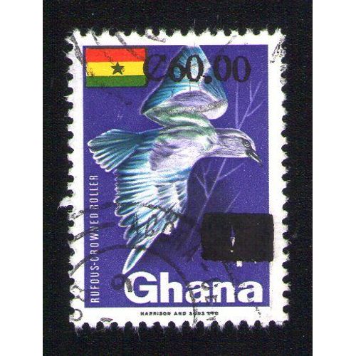 Ghana Oblitération Ronde Used Stamp Oiseau Bird Rufous Crowned Roller