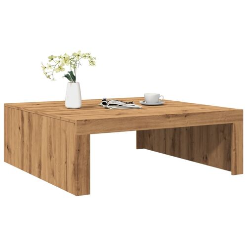 vidaXL Table basse chêne artisanal 100x100x35 cm bois d'ingénierie