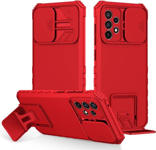 Ysnzaq Coque pour Samsung Galaxy Note 20 avec Support, Ultra Fine Rugged Anti-Chute avec de la Camera Bumper Housse pour Samsung Galaxy Note 20.JD Red