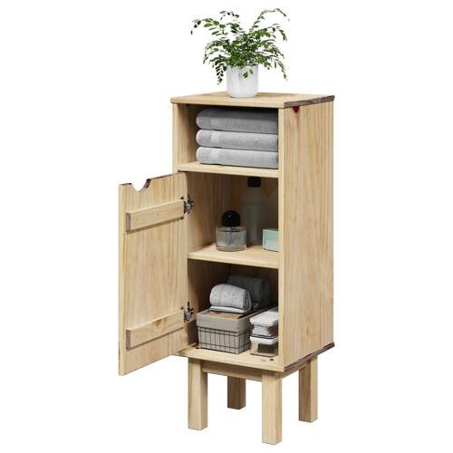 Vidaxl Armoire De Salle De Bain ""Otta"" 35x30x90 Cm Bois Massif De Pin