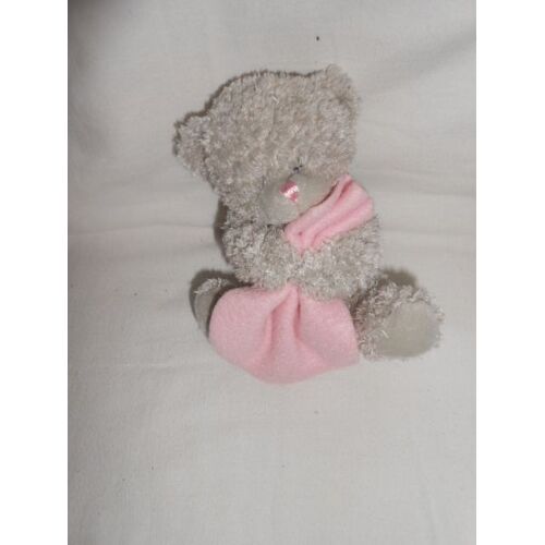 Ours Assis Ourson Gris Rose Play By Play De 2005 Avec Sa Couverture Rose Pbpes Toys & Novelties 13cm