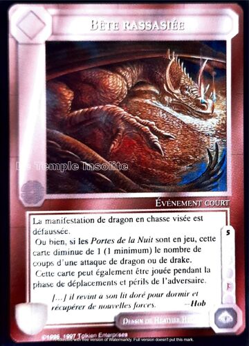 Carte Le Seigneur Des Anneaux : Les Dragons - Bête Rassasiée 1997