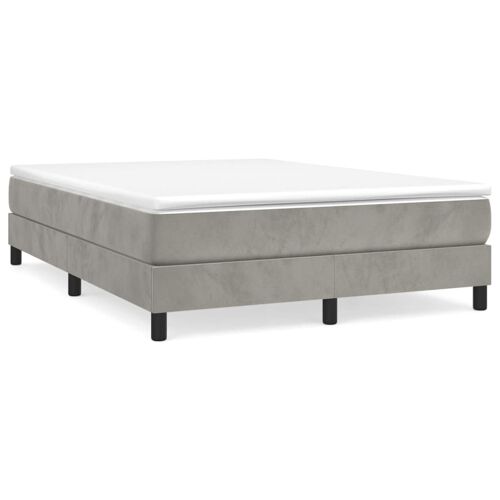 vidaXL Cadre de lit Gris clair 140x190 cm Velours