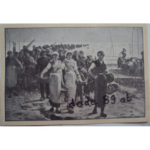 Image Ancienne : Chromo 19ème . Le Retour De La Pêche (10.00x6.50cm)