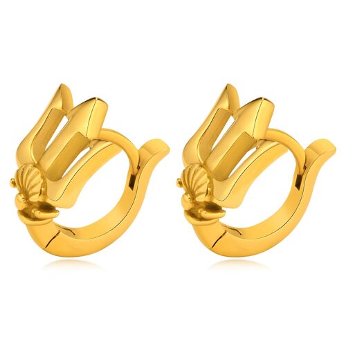 Boucles D'oreilles Trident En Acier Inoxydable, Créoles Du Trône De Fer, Créoles Du Dieu Grec Antique, Bijoux Trident En Acier Inoxydable