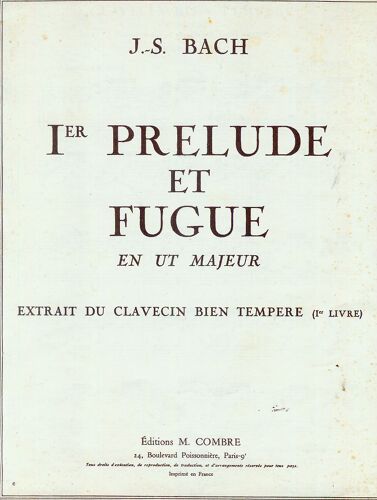Bach 1er Prélude Et Fugue En Ut Majeur