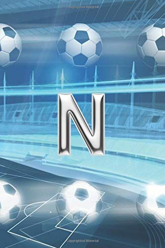 N: Monogram Soccer Initial N Personalized Blank Lined Composition Book Journal - Sports Theme Gift (Monogrammed Soccer Notebook - 6 X 9, 150 Pages)