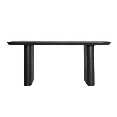 Table salon en bois de sapin noir 180x95x77 cm