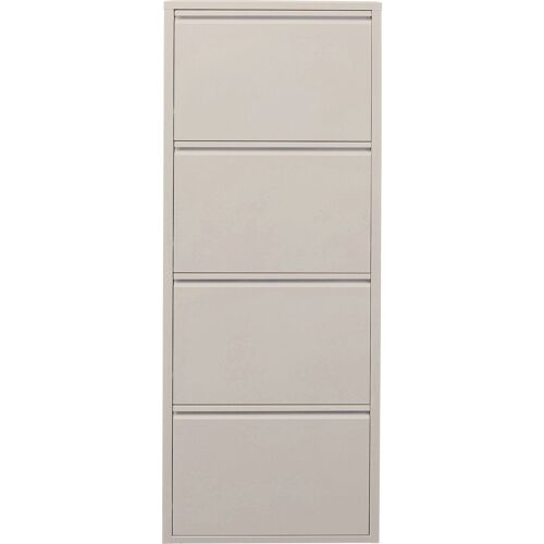 Casier à chaussures 4 tiroirs en acier crème