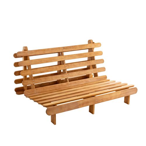 Structure Futon En Bois Massif Naturel 140x200 Cm