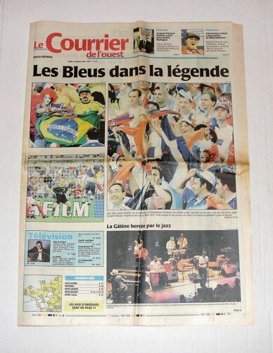 Le Courrier De L'ouest N°164 Les Bleus Dans La Legende Mondial 98