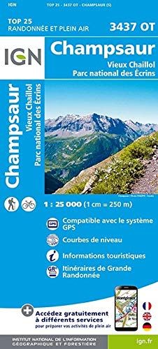 Champsaur - Vieux Chaillol - Parc Des Ecrins 1 : 25 000