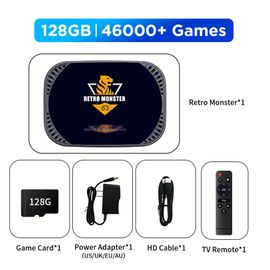 Rm-128 Go - Consoles De Jeux Vidéo Rétro Amlogic S905tage, Sega Saturn, Ps1, Psp, N64, Dc, Macloser, Plus De 48000 Jeux, Boîte De Jeux Vidéo Avec Plus De 70 Émulateurs
