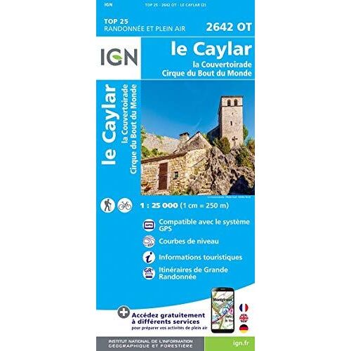 Le Caylar.La Couvertoirade.Cirque Du Bout Du Monde 1:25 000