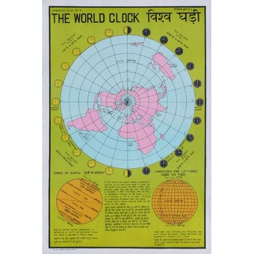 Affiche Scolaire Inde "The World Clock"