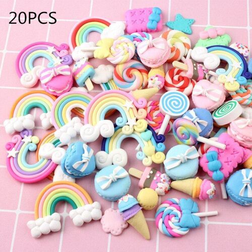 Mélange De Bonbons Et Sucettes En Argile Polymère Figurines Accessoires Bricolage Artisanat Téléphone Matériel Artistique Cadeaux Pour Enfants Remplissage Visqueux 20/30 Pi - 21dxds0802a00064