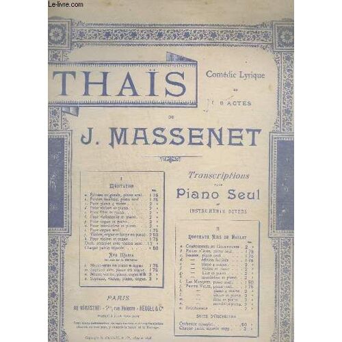 Thais - N°1a : Meditations - Transcription - Piano.