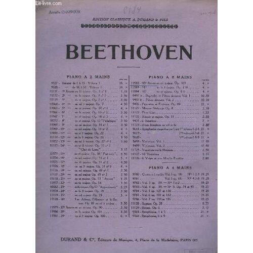 30° Sonate En Mi Majeur - Op. 199 - Piano A 2 Mains.