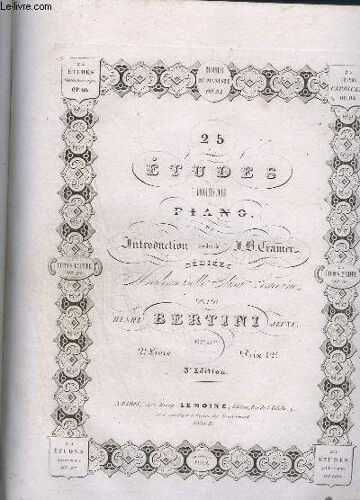 25 Etudes Pour Le Piano 2eme Livre - 3° Edition -  Op. 29.