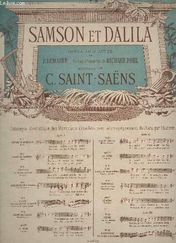 Samson Et Dalila - Opera En 3 Actes - N° 6 Bis : Le Meme, Soprano - Piano.