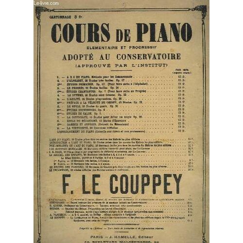 Cours De Piano - N° 2 : L'alphabet, 25 Etudes Tre Faciles Et Sans Octaves - Op. 17.