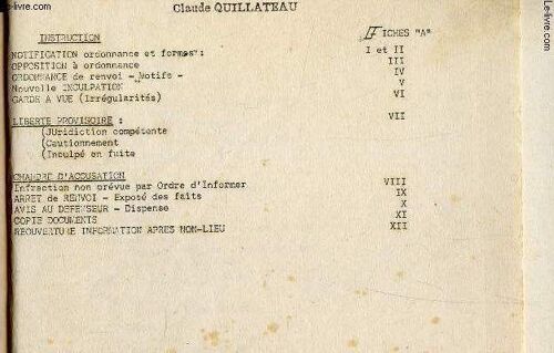 Instruction - Liberte Provisoire - Chambre D'accusation / Procedures.